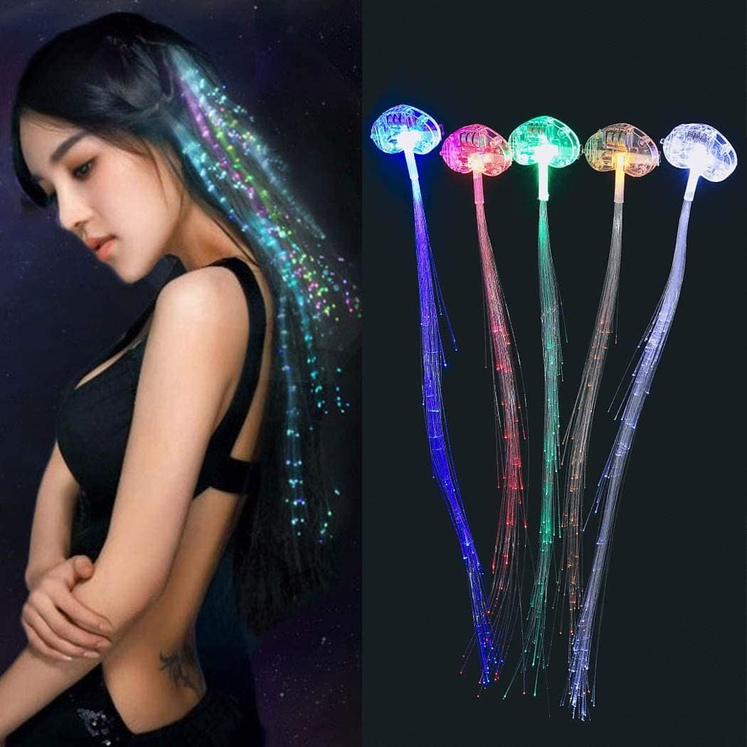 LINLIN Light Up Hair, LED Hair Extensions LED Hair Led Luminous Wig LED Luminous Braids Hair Fiber Jewelry Luminous