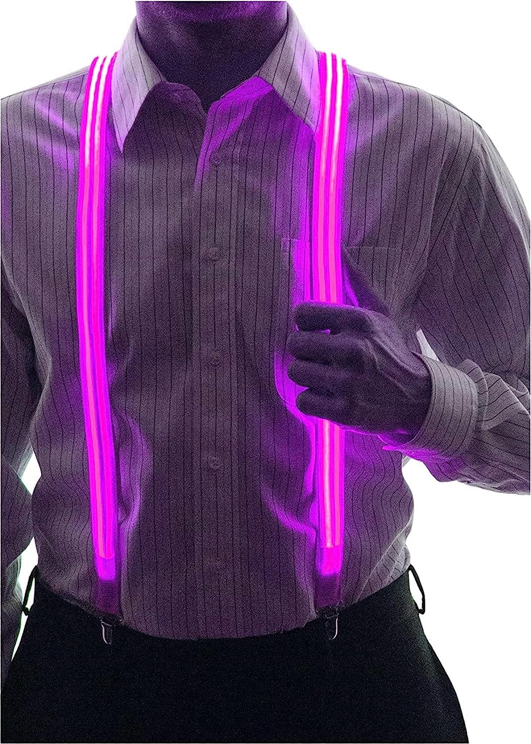 LINLIN Light Up LED Suspenders for Men, Back Suspenders LED Light ...
