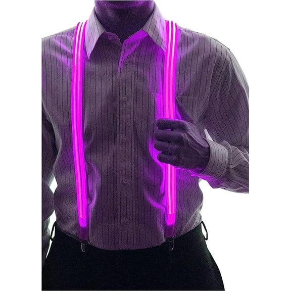 LINLIN Light Up LED Suspenders for Men, Back Suspenders LED Light Suspenders Light Up LED Suspenders Y Shape Suspenders for party Night Club Gift