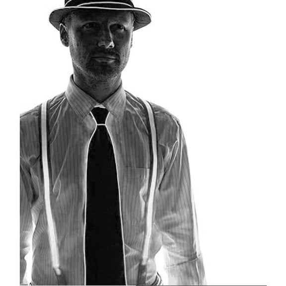 LINLIN Light Up Suspenders and LED Tie, Light Up Tie Light Up Neck Ties Man LED Glow Light Up Suspenders Trouser Braces Y Shape