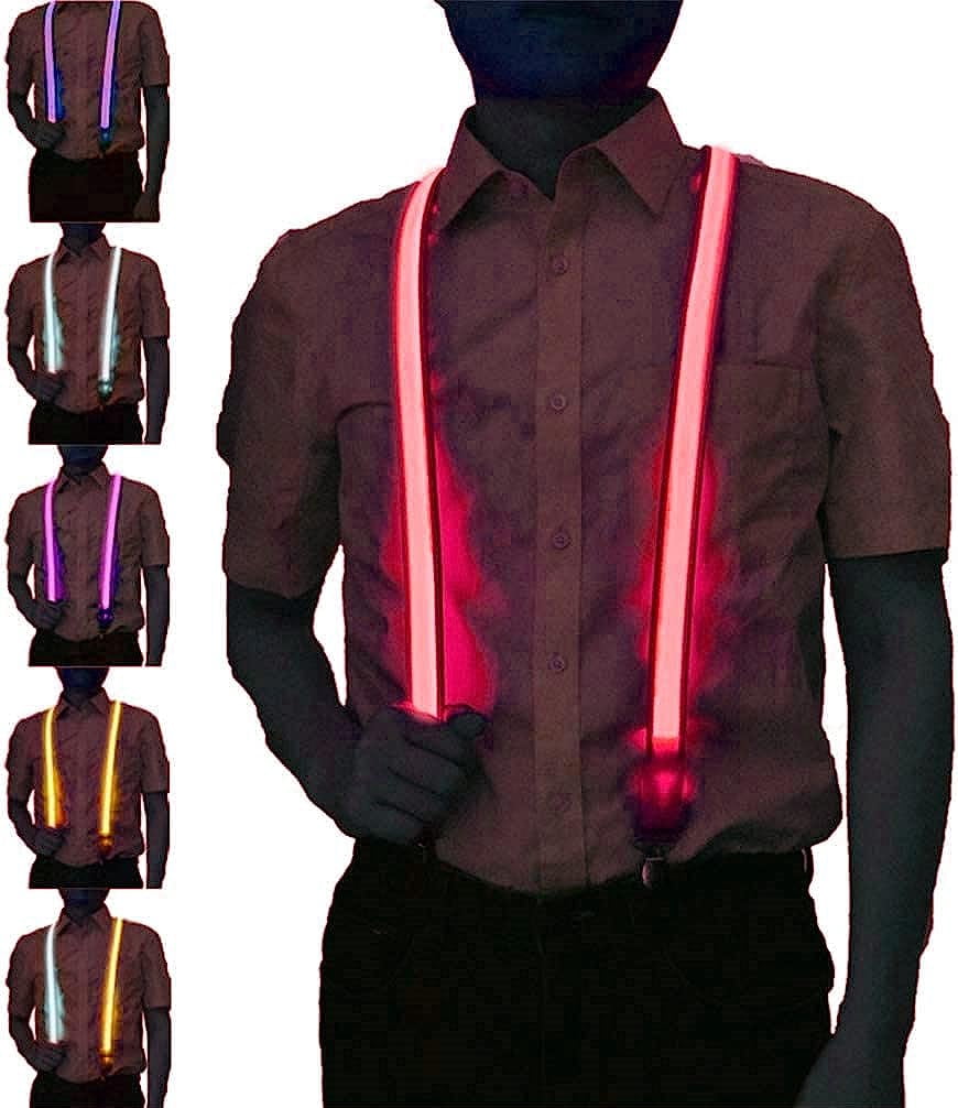 LINLIN Men's LED Suspenders, Back Suspenders with 8 Modes LED Light ...