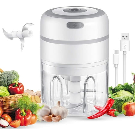LINLIN Mini Food Processor,Electric Garlic Chopper,USB Charging Garlic Masher Food Chopper with 3 Sharp Blades Food Processor for Kitchen Baby Food Chopper and Grinder,Maker/Grinder -250ML¡