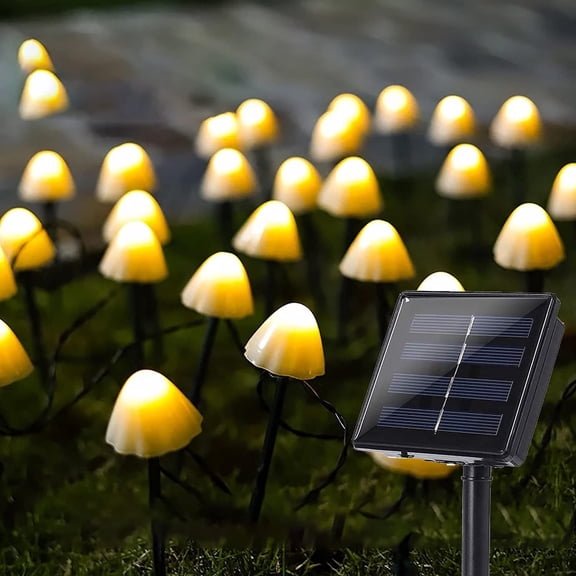 LINLIN Mushroom Solar Lights Outdoor Garden, 4 Pack Waterproof Mushroom Fairy Lights String Pathway Landscape Lights Decorative for Yard Patio
