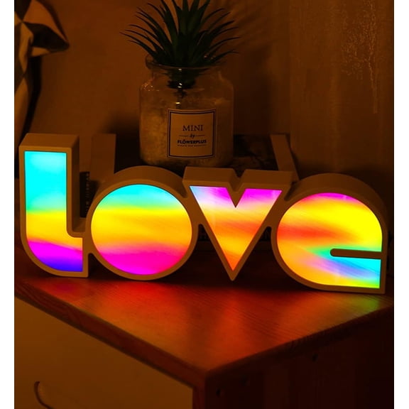 LINLIN Neon Night Light, Love LED Neon Signs Night Light Neon Lights Neon Lights for Kids Bedroom Battery USB Operated