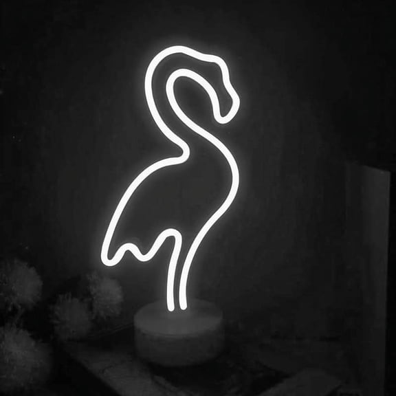 LINLIN Neon Sign, Flamingo Neon Sign LED Neon Light Night Lamp USB Battery Powered Led Neon Light Sign Bedroom Wall Decor