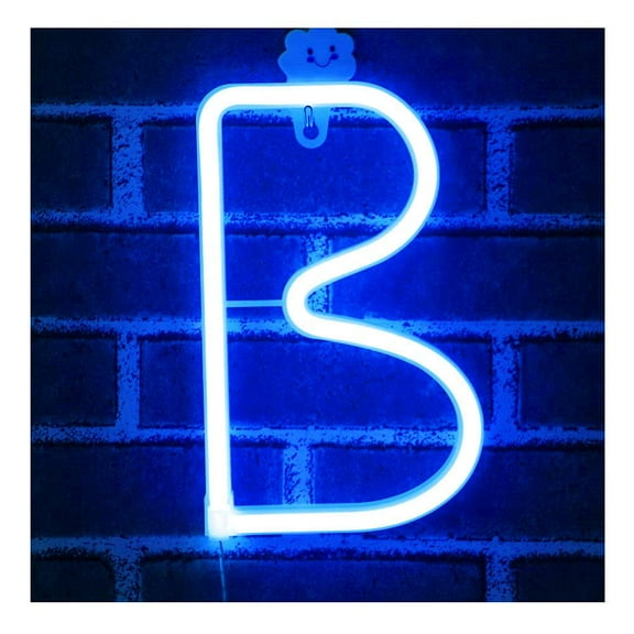 LINLIN Neon Sign, Letter Neon Signs Neon Alphabet Light Light Up LED Letters Lights Light Up Marquee Letters Lights Battery USB Blue