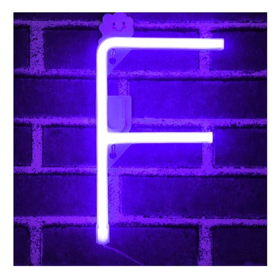 LINLIN Neon Sign, Letter Neon Signs Neon Alphabet Light Light Up LED Letters Lights Light Up Marquee Letters Lights Battery USB Purple