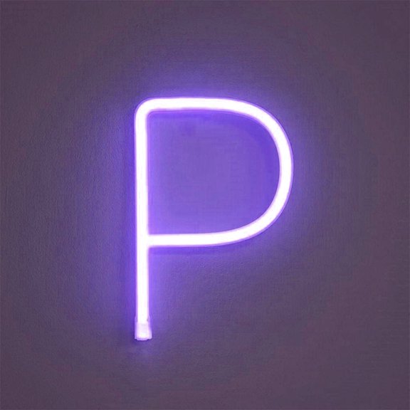LINLIN Neon Sign, Letter Neon Signs Neon Alphabet Light Light Up LED Letters Lights Light Up Marquee Letters Lights Battery USB Purple
