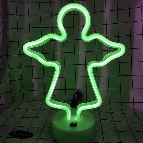 LINLIN Neon Sign Lights, Angel Neon Sign LED Neon Light Night Lamp USB Battery Powered Led Neon Light Sign Bedroom Wall Decor
