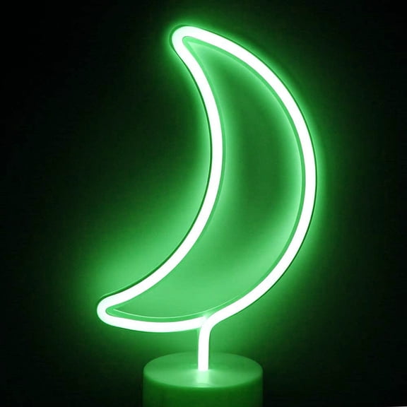 LINLIN Neon Sign, Moon Neon Sign LED Neon Light Night Lamp USB Battery Powered Led Neon Light Sign Bedroom Wall Decor