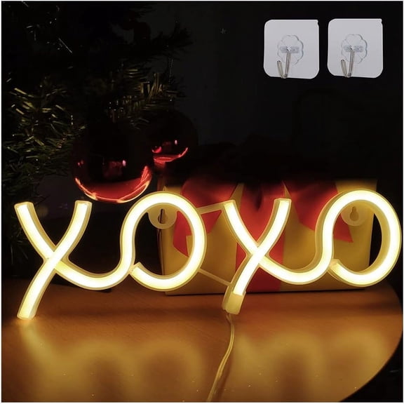 LINLIN Neon Signs XOXO Light Neon Sign,USB & Battery Operated LED Signs Neon Lights Neon Night Lights for Bedroom Neon Signs for Wall Decor Birthday Wedding Party Xmas Room