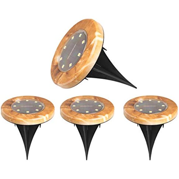 LINLIN Outdoor Waterproof Solar Disk Lights ,Imitation Marble Ground Light Super Bright White Lighting for Walkway Deck Garden Courtyard Decoration Lawn