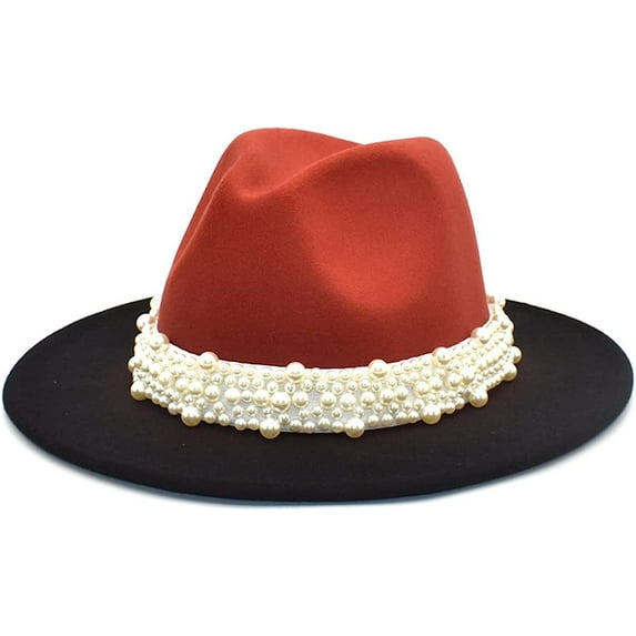 LINLIN Panama Hats Classic Wide Brim Fedoras Dress Hat for Women Men Felt Panama Flat Top Jazz Cap