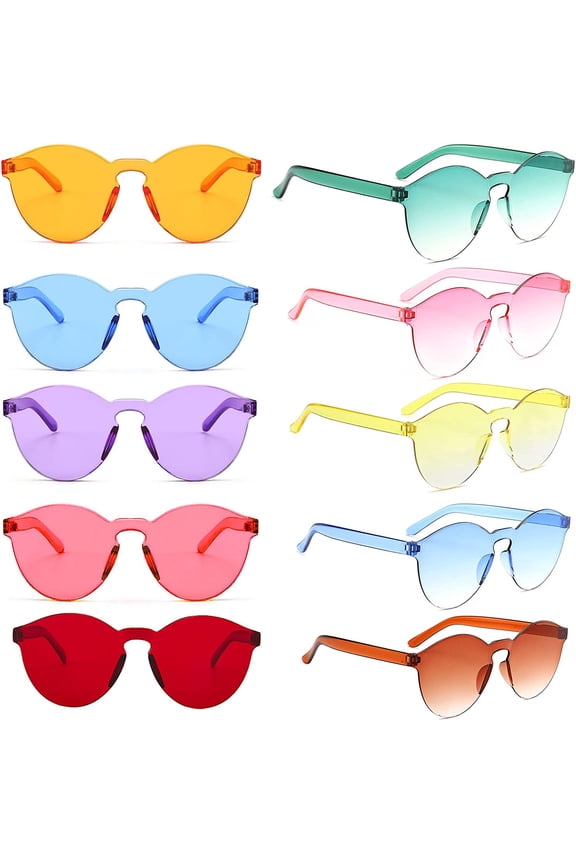 Party Glasses, Rimless Heart Shaped| Retro Round Sunglasses, Multipack Eyewear for Party Fancy Dress Costume, Love Heart| Funky Glasses for Men Women Boys Girls Adults & Kids