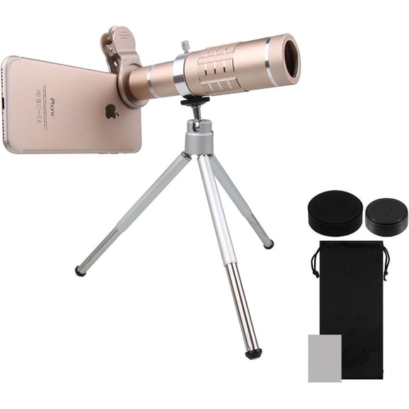 LINLIN Phone Camera Lens,Universal 18x Telephoto Lens Monocular Optical Telescope Lens External Mobile Phone Telescope with Tripod and Universal Clip for iPhone, Samsung Galaxy,LG, HTC,Huawei and More