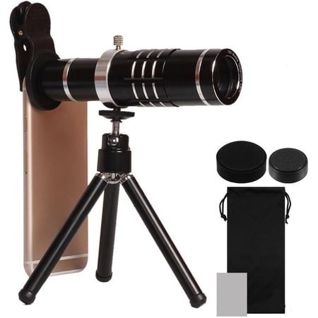 LINLIN Phone Camera Lens,Universal 18x Telephoto Lens Monocular Optical Telescope Lens External Mobile Phone Telescope with Tripod and Universal Clip for iPhone, Samsung Galaxy,LG, HTC,Huawei and More