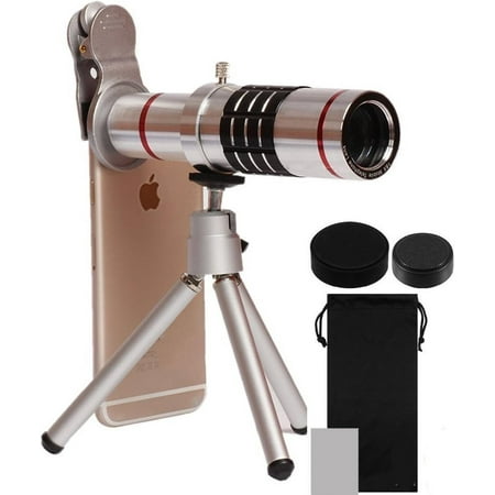 LINLIN Phone Camera Lens,Universal 18x Telephoto Lens Monocular Optical Telescope Lens External Mobile Phone Telescope with Tripod and Universal Clip for iPhone, Samsung Galaxy,LG, HTC,Huawei and More