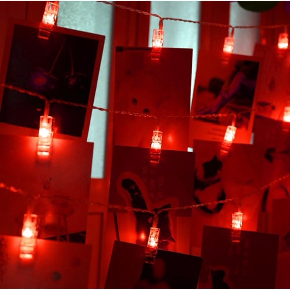 LINLIN Photo Clips String Lights, Picture String Lights Battery Operated for Home/Party/Christmas Decor