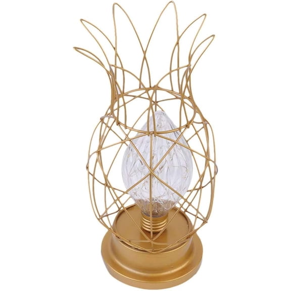 LINLIN Pineapple Metal cage Table Lamp, Iron Table Lamp LED Night Light Battery Powered Metal Cage Bulb Lamp for Bedroom, Dresser, Bookstore, Festival Decor and Gift
