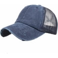 thumbnail image 1 of LINLIN Ponytail Baseball Cap, Women's High Ponytail Hat Sun Hat Peaked Cap Versatile Washed Dad Hat for Outdoor Sports Such as Jogging and Tennis, 1 of 6