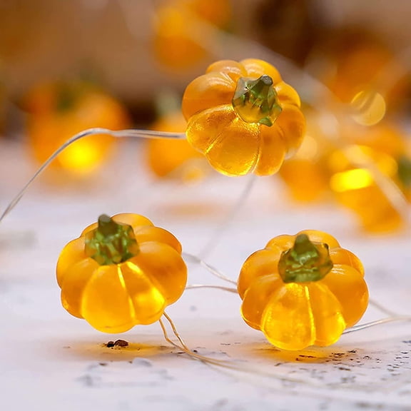 LINLIN Pumpkin Light String,10ft 30LED Pumpkin Fairy Light,Battery Powered with Dimmable Remote Timer for Bedroom Indoor Dorm Room Outdoor Wedding Nursery Party Patio Fence Decoration