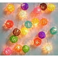 thumbnail image 1 of LINLIN Rattan Ball Fairy Lights, Battery Operated - 20 LEDs - 3m/9.8ft Clear Cable - Rattan Ball String Lights by Decorations Lights, 1 of 9