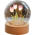 thumbnail image 1 of LINLIN Realistic Tulip Night Light, Soft Lighting Wooden Base Tulip Lamp, Creative Handmade Desk Lamp, Artificial Flower Nightlight DIY Craft for Home Decor, Study, Living, Bedroom, Gift, 1 of 8