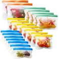 LINLIN Reusable Freezer Containers Lunch Bags 20 Pack Leakproof Zip