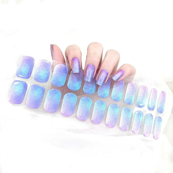 LINLIN Semi Cured Gel Nail Strips, Uvnails Semicured Gel Nail Sticker Kit Long Lasting Nail Polish Strips, Gel Nail Strips for Women Works with Any Nail Lamps