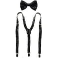 thumbnail image 1 of LINLIN Sequin Bow Tie & Suspenders Set,Y Back Style Comfortably Adjustable Elastic with Clips Unisex for Cosplay Party, 1 of 4