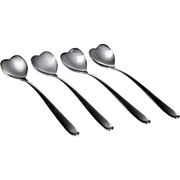 LINLIN Set Of 4 Heart-Shaped Design Coffee Spoons