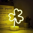 thumbnail image 1 of LINLIN Shamrock Neon Light Sign, LED Neon Sign with Holder Base Table Lamps, Battery Powered/USB Neon Lights for Room Party Table Art Dormitory Decorative Signs, 1 of 7