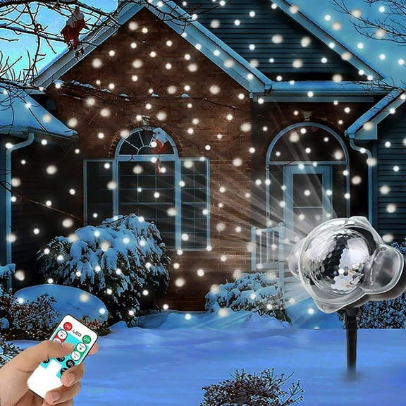 LINLIN Snowflake Projector Light, LED Christmas Snow Light Landscape Spotlights Waterproof with Remote&Timer Decorative Lighting