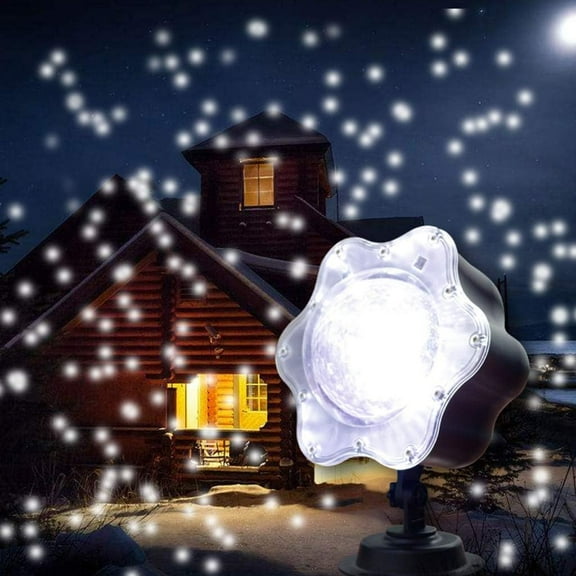 LINLIN Snowflake Projector Light, Led Christmas Lights Snow Falling Lights Indoor Halloween Outdoor Landscape Lighting Patio Garden Waterproof Lamp with Remote Control