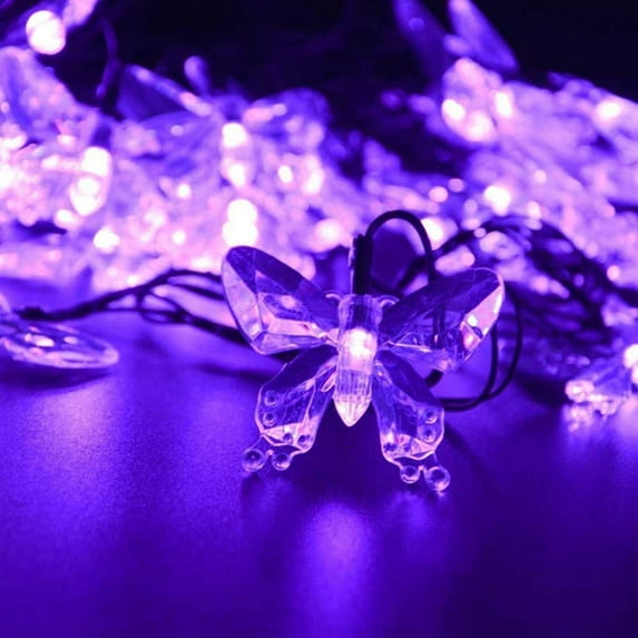 LINLIN Solar Butterfly String Lights,8 Lighting Mode LED Butterfly Christmas Fairy Lights Waterproof Butterfly Lights for Home Party Wedding Patio Garden Porch Balcony