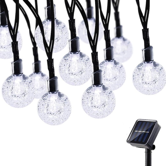 LINLIN Solar Crystal Ball String Lights,Waterproof LED Bubble Globe Solar Fairy Lights 8 Mode Ball String Lights for Bistro Garden Yard Home Party Wedding Christmas Decoration