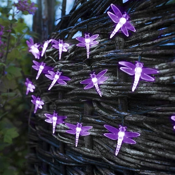 LINLIN Solar Dragonfly Light,Waterproof LED Dragonfly Solar Fairy String Light 8 Mode Hanging Decorative Lighting for Indoor Outdoor Garden Wedding Party Christmas Decorations