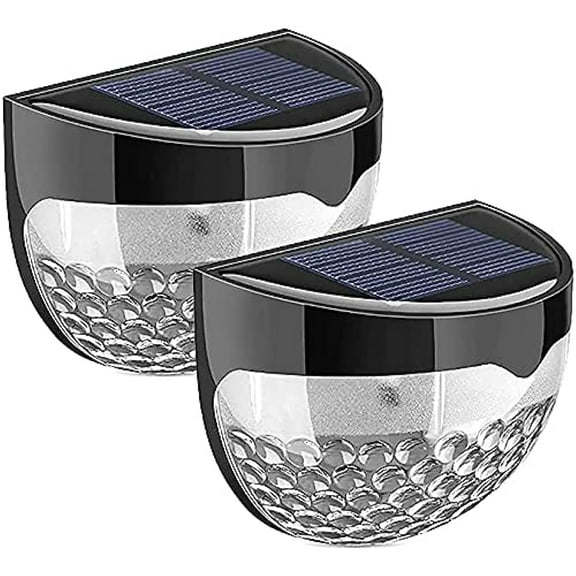 LINLIN Solar Fence Lights, 2 Pack Solar Wireless Outdoor Lights Waterproof Led Solar Sensor Garden Decorative Lamp for Pathway Wall Fence Steps Patio Yard Porch Stairs