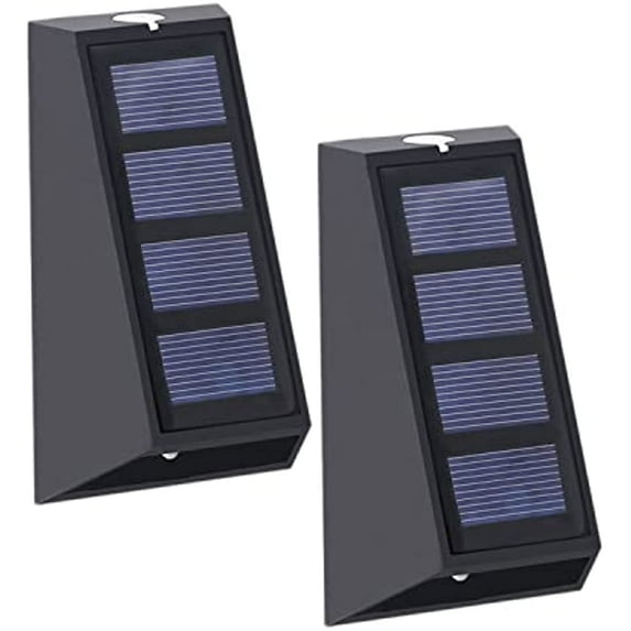 LINLIN Solar Fence Lights Garden,Waterproof 3LED Solar Security Stair Lights Up Down Wall Lamp for Outdoor Pathway Backyard Patio Deck Walkway Christmas Lighting Decoration