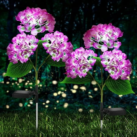 LINLIN Solar Flower Lamp, Solar Flower Lights Outdoor Garden, 2 Pack Solar Garden Stake Lamps Waterproof In-Ground Lights for Garden Lawn Patio