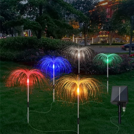 LINLIN Solar Garden Lights Outdoor 5pcs Jellyfish Light,Outdoor Flowers Solar Light Waterproof Solar Pathway Light Garden Decoration String Light with Remote for Yard Patio Holiday