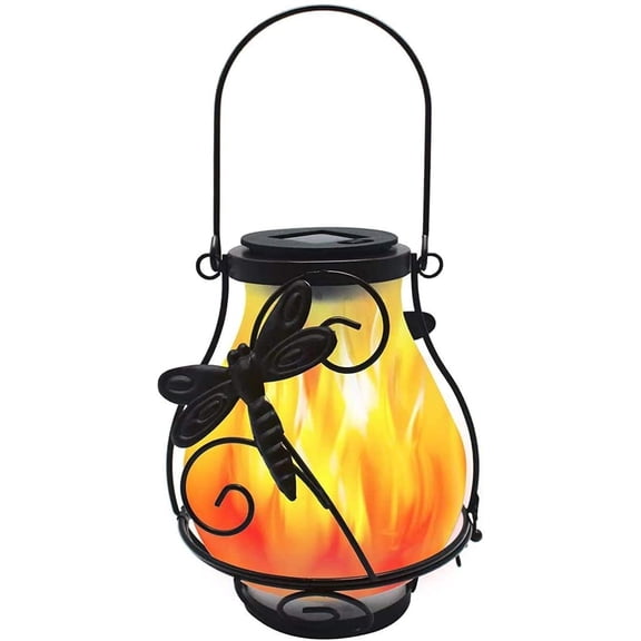 LINLIN Solar Lantern Light Outdoor Decoration Lighting,Metal Torch Flame Lights Hanging Solar Lights ,Landscape Decorative for Garden Patio Deck Yard Path