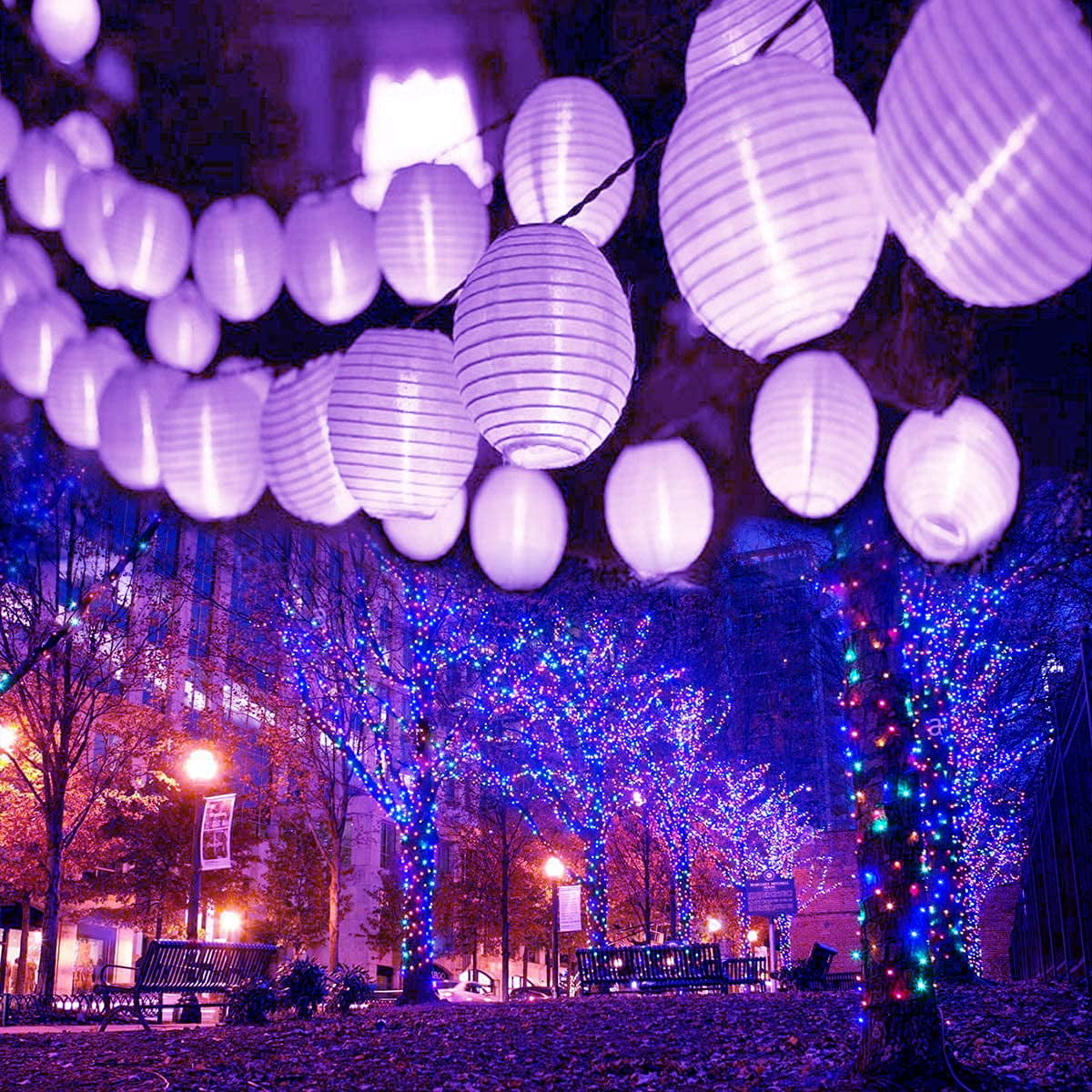 LINLIN Solar Lantern String Lights,Waterproof 19.68ft 30LED Globe ...