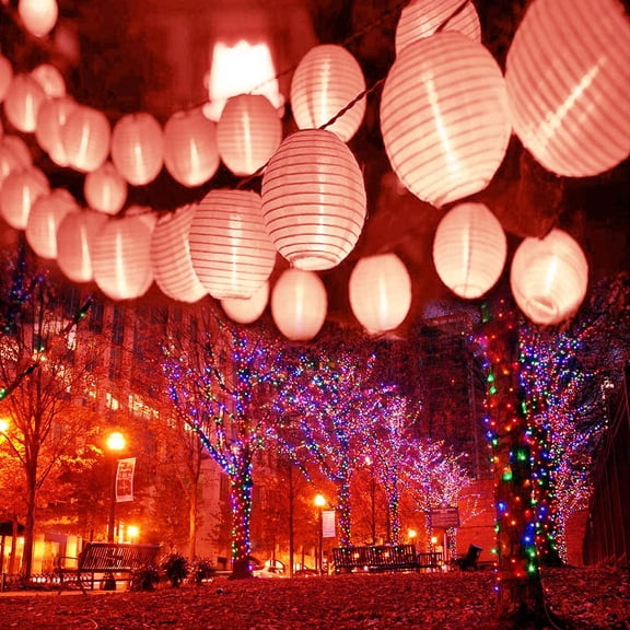 LINLIN Solar Lantern String Lights,Waterproof 19.68ft 30LED Globe Lantern Fairy Lights 8 Modes Solar Lantern Lights for Indoor Outdoor Wedding Home Party Christmas Decorations