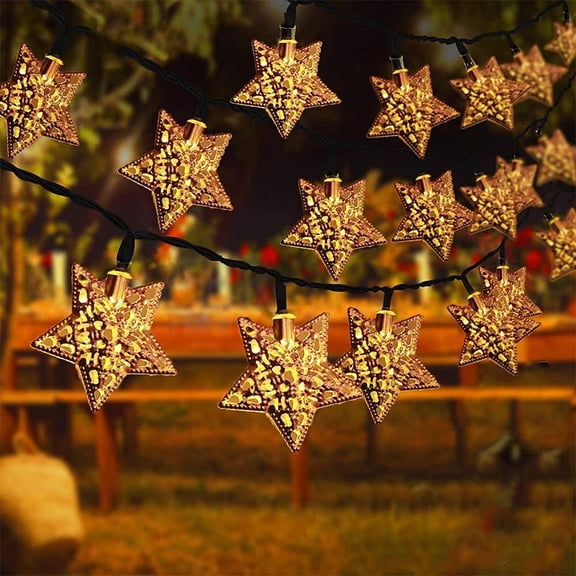 LINLIN Solar Metal String Fairy Lights, 3.5M 10LED Pineapple Light String Waterproof Fairy String Lights Moroccan Wrought Iron Lamp for Indoor Outdoor Garden Patio