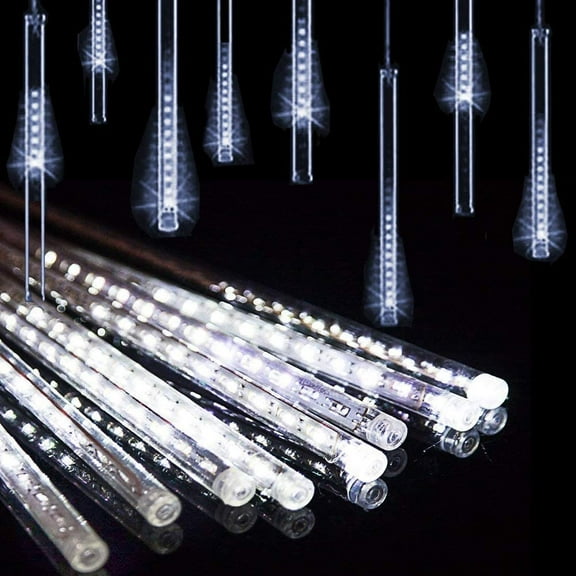 LINLIN Solar Meteor String Lights, 50cm 8 Tubes Falling Rain Lights Solar Garden String Lights with 8 Mode for Garden