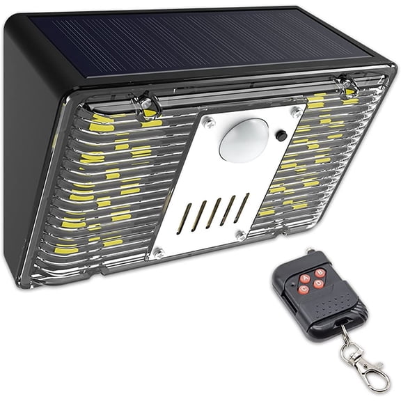 LINLIN Solar Motion Sensor Sound Alarm Lamp, 129db Siren Alert Red Strobe Light Alarm White Security Flood Light for Recreational Vehicle Trip Outdoor Camping Yard Villa Barn Farm Garage