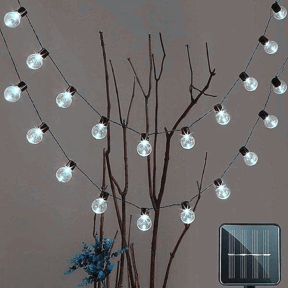 LINLIN Solar Outdoor Bulb String Lights, 4.8m 20LED Festoon Bulb String Light Globe Light Bulb Fairy Lights Waterproof for Garden Indoor