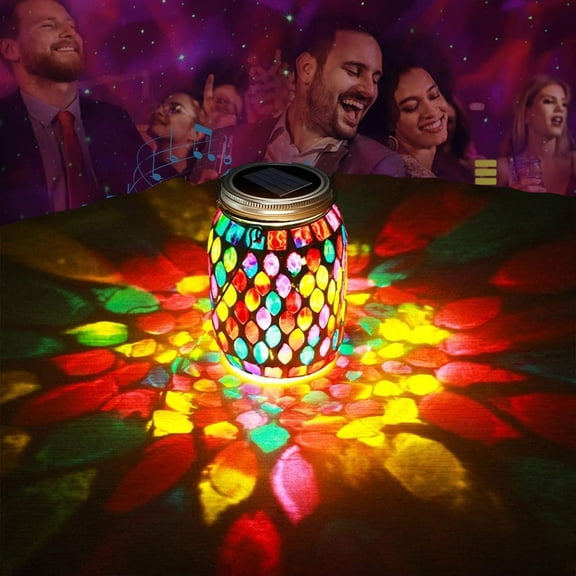 LINLIN Solar Outdoor Mosaic Lantern, Outdoor Hanging Solar Chandelier Waterproof Mosaic Night Light Decorative Garden Terrace Passage Courtyard