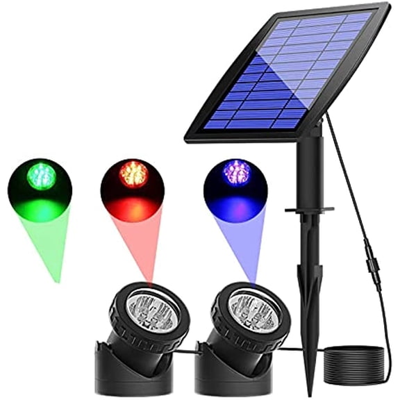 LINLIN Solar Pond Lights,12led RGB Super Bright Solar Submersible Lamps Underwater Light Landscape Spotlight Security Night Lights for Garden Pool Pond Outdoor Decoration